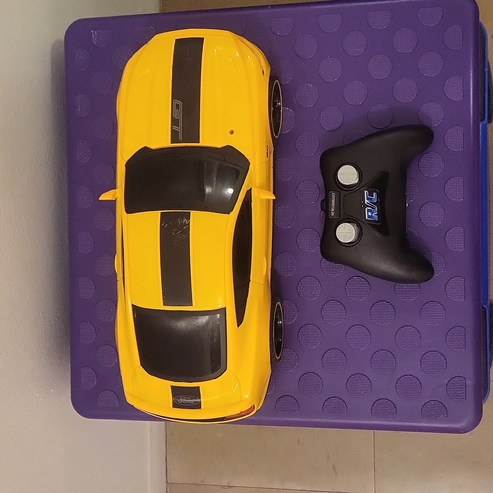 Yellow and black toy car